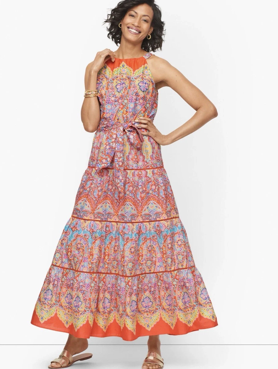 talbots long dresses Medallion Fit & Flare Dress