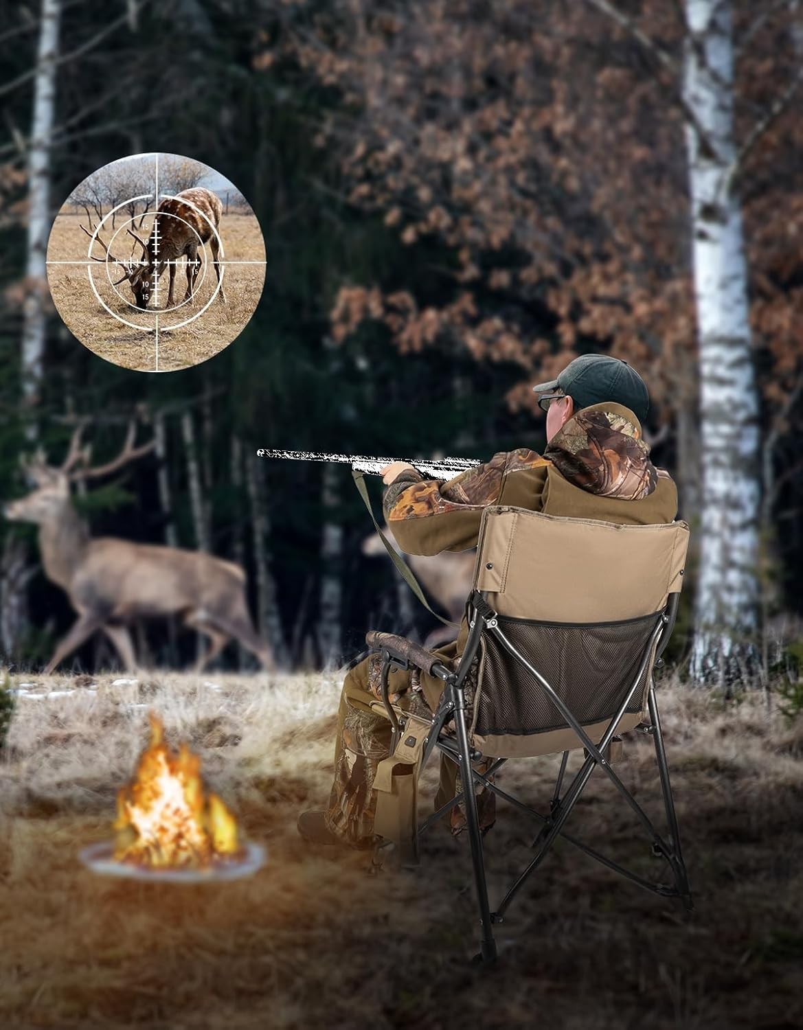 KEMIMOTO Hunting Blind Chair 360 Degree Silent Swivel, 300 Lbs Height Adjustable