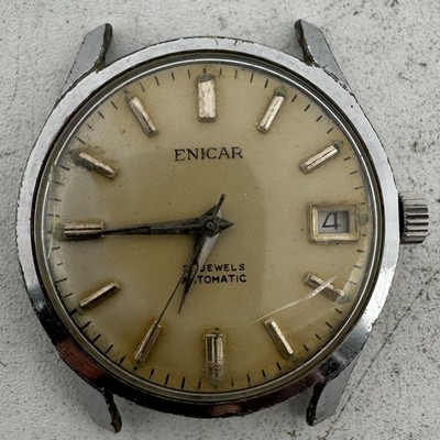 Vintage 35mm Enicar Ultrasonic 25J Men's Automatic Wristwatch AR1125 Swiss Steel