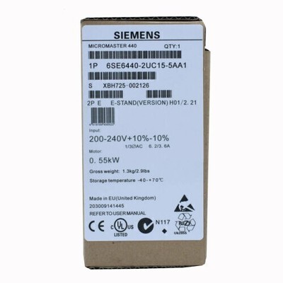 6SE6440-2UC15-5AA1 1PCS NEW Sealed SIEMENS MICROMASTER 440 6SE6440-2UC15-5AA1