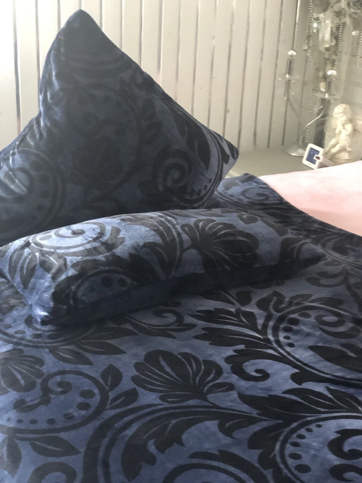 6tlg. Mont Chalet QVC*Neu*Doppelbett Wende Bettwäsche 135x200cm Blautöne - Bild 4 von 4