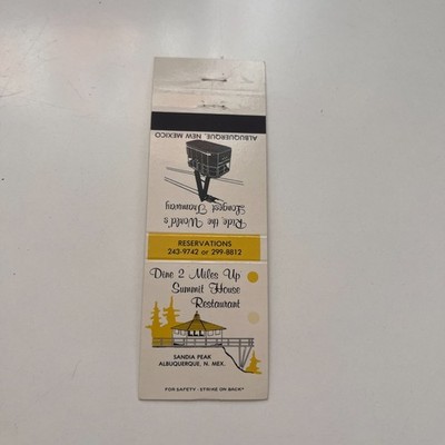 Dine 2 Miles Up Summit House Restaurant Vintage Matchbook Cover TMB49-3
