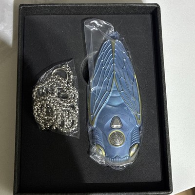 Rike Knife RK Cicada-BG Pocketknife Blue/Gold Titanium, M390 Drop Point Plain