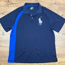 Polo Ralph Lauren Mens XL Polo Shirt Performance Navy Blue Big Pony Preppy Golf