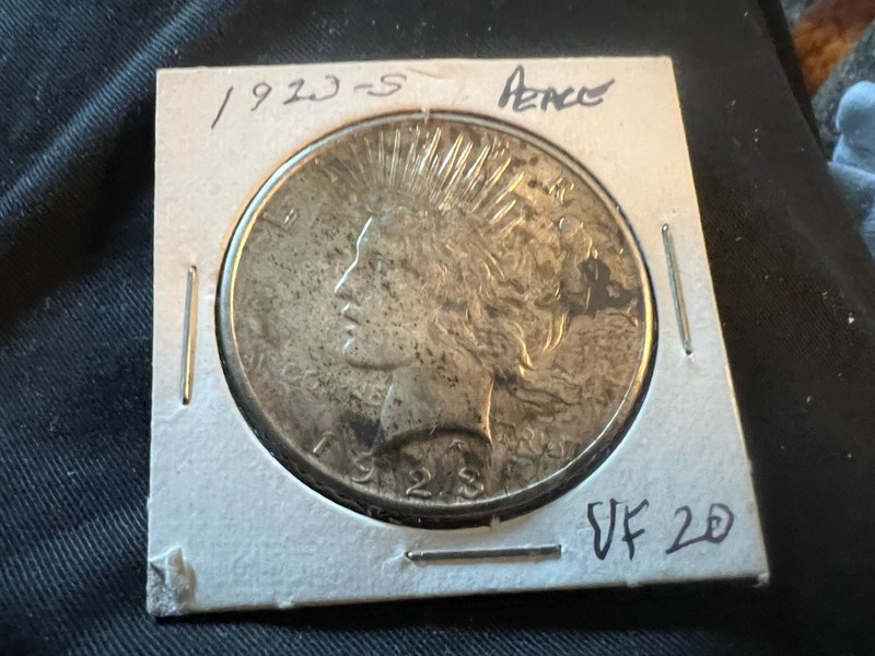 1923-S Silver Peace Dollar VF, Circulated, Original, See Photos