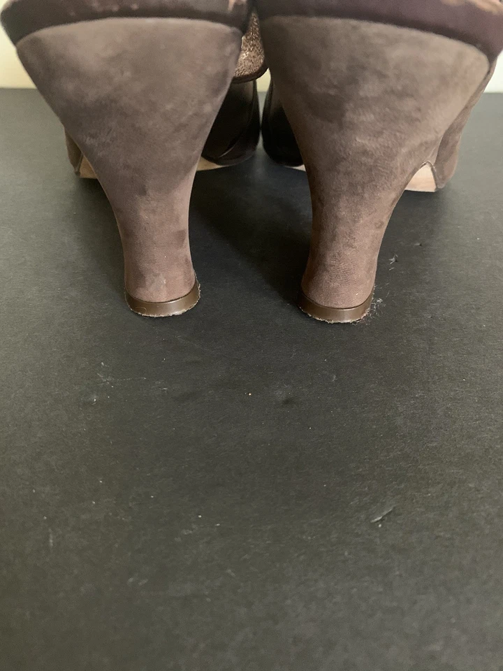 Tacones de cuña Audley London marrón barroco gamuza cuero para mujer EU 40 US 9 Foto 4 de 4