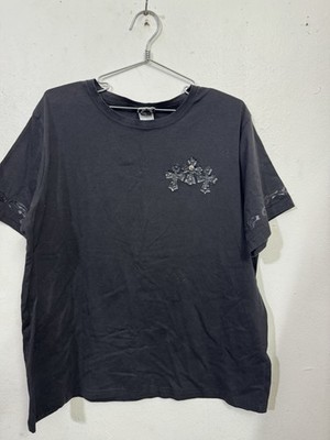 Chrome Hearts Multi Cross Patch Leather T-Shirt XXL Faded Black USA Rare