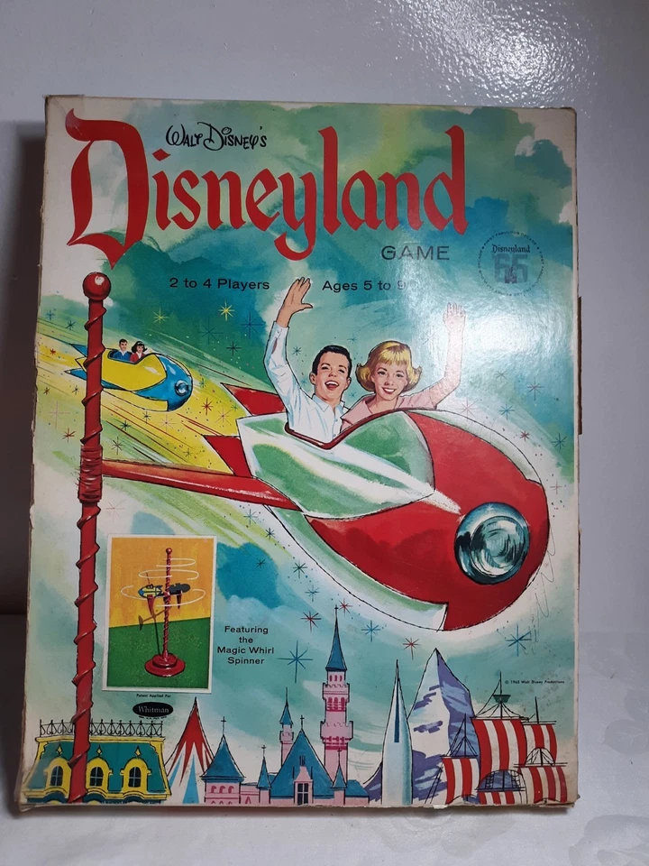 老式罕见沃尔特迪斯尼迪斯尼乐园棋盘游戏 1965 完整 — 第 4/4 张图片