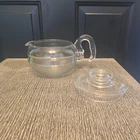 Vintage Pyrex Flameware 6 Cup Tea/Coffee Pot Lid & Handle 8446-B Clear Glass
