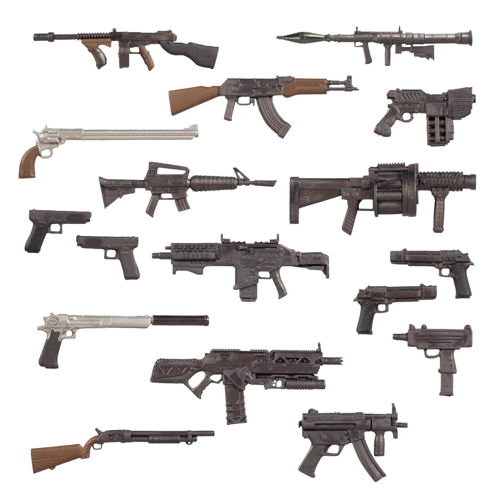 17PCS Guns Model Blaster Weapon Toy Accessory For 6'' or 7" Action Figure