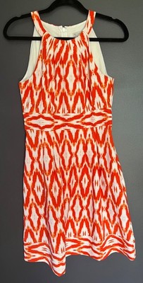 CB ESTABLISHED 1962 Sleeveless Dress Sz 6 Pockets Sun Beachy Tangerine Orange