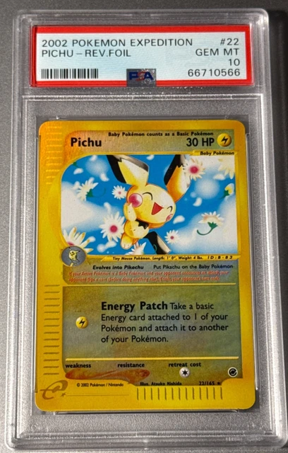 2002 POKEMON PICHU-REV.FOIL EXPEDITION #58 PSA 10