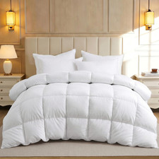 Goose Feather down Fiber Comforter King Size, All Season Hotel Luxury Bedding Co