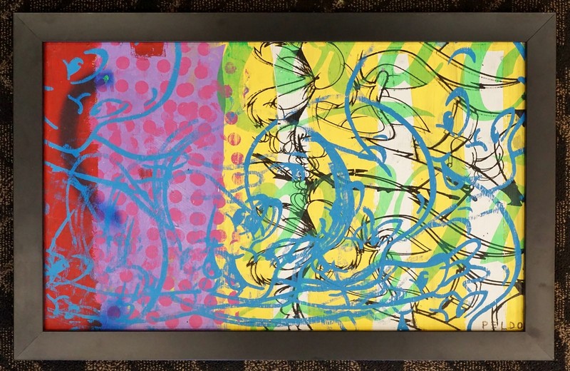 Signed CHRIS PELDO Original Acrylic Pop Art Expressionism Yosemite Sam / Casper