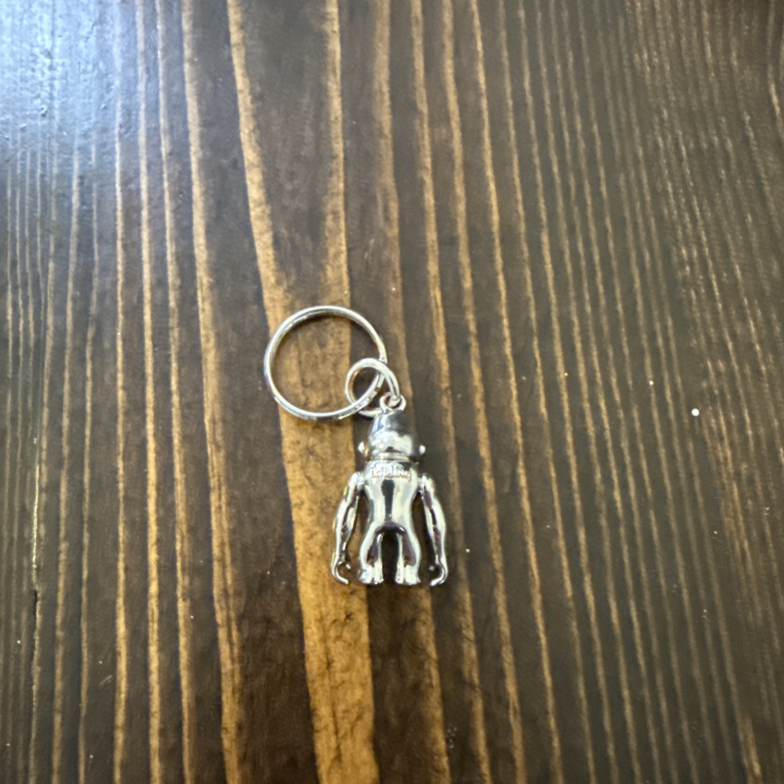 KIPLING Silver Metal Monkey Key Chain Ring Bag Ch… - image 3