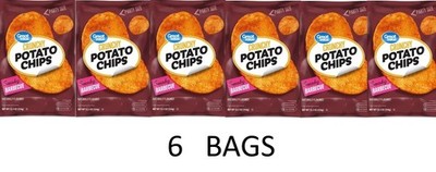 Great Value Party Size Smoky Barbecue BBQ Snack Potato Chips 12.5oz Bag - 6 BAGS