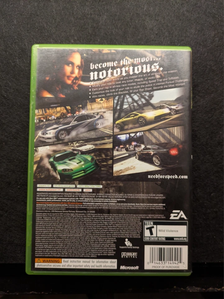 Need for Speed Most Wanted - (Xbox 360, 2005) CIB *Tested* - Image 2 of 4