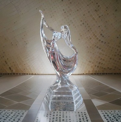Vintage RCR Royal Bergkristall Glas Ballett Tanzen Figur Skulptur Ornamente