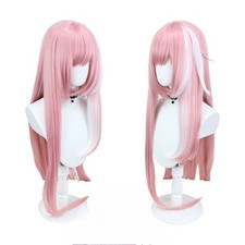 Ladies Pink&White Wigs Women's Wig Long Straight Hair Wig+Wig Cap