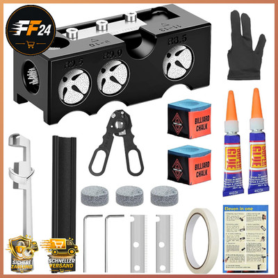 Billard Queue Tip Shaper 11 in 1 Reparatur Set Zubehör für Pool Queue Spitzen