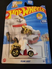 2025 HOT WHEELS #234 Celebration Racers 9/10 FELINE LUCKY NEW MODEL Year of Cat