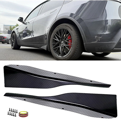For Tesla Model Y Juniper 25-26 Carbon Fiber Side Skirts Extensions Splitter Lip