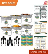 Chafing Dish Buffet Set Metal 6 Pack Food Warmer Disposable Reusable
