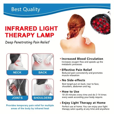 36W Rotlicht-Therapie-Lampe Mit Clamp Stand Home Use Treatment Device 660nm FSK