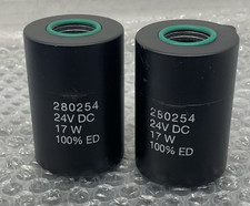 BUCHER 280254 SOLENOID VALVE COIL 24VDC 17W 100 ED SET OF 2   NEW 