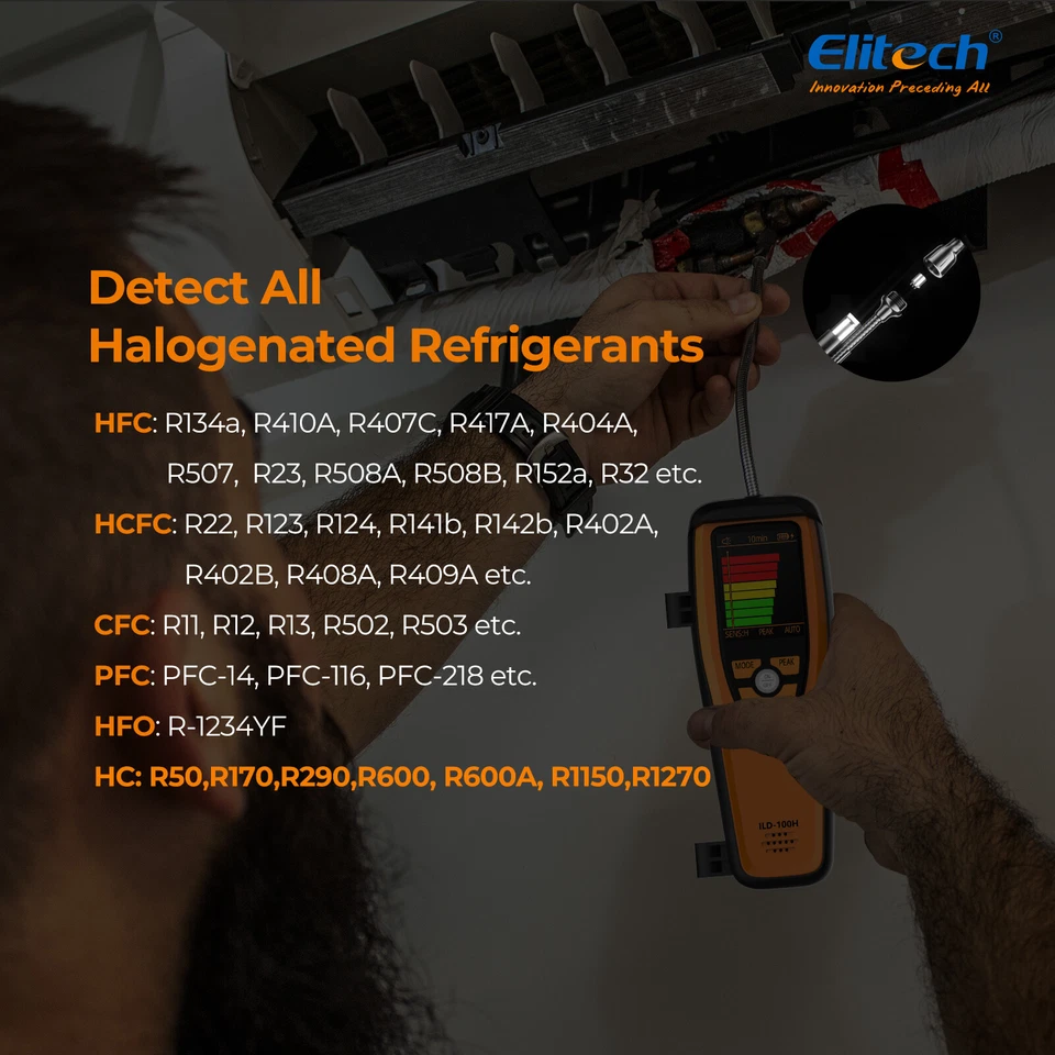 Elitech HVAC ILD-100H Refrigerant Leak Detector Heated Diode Sensor 0.1 oz/year - Image 4 of 4