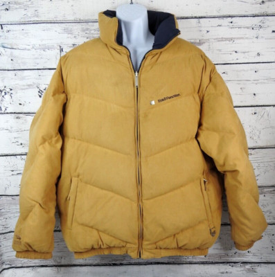 Ecko Function Wheat Suede Down Reversible Puffer Jacket Men's Size XL