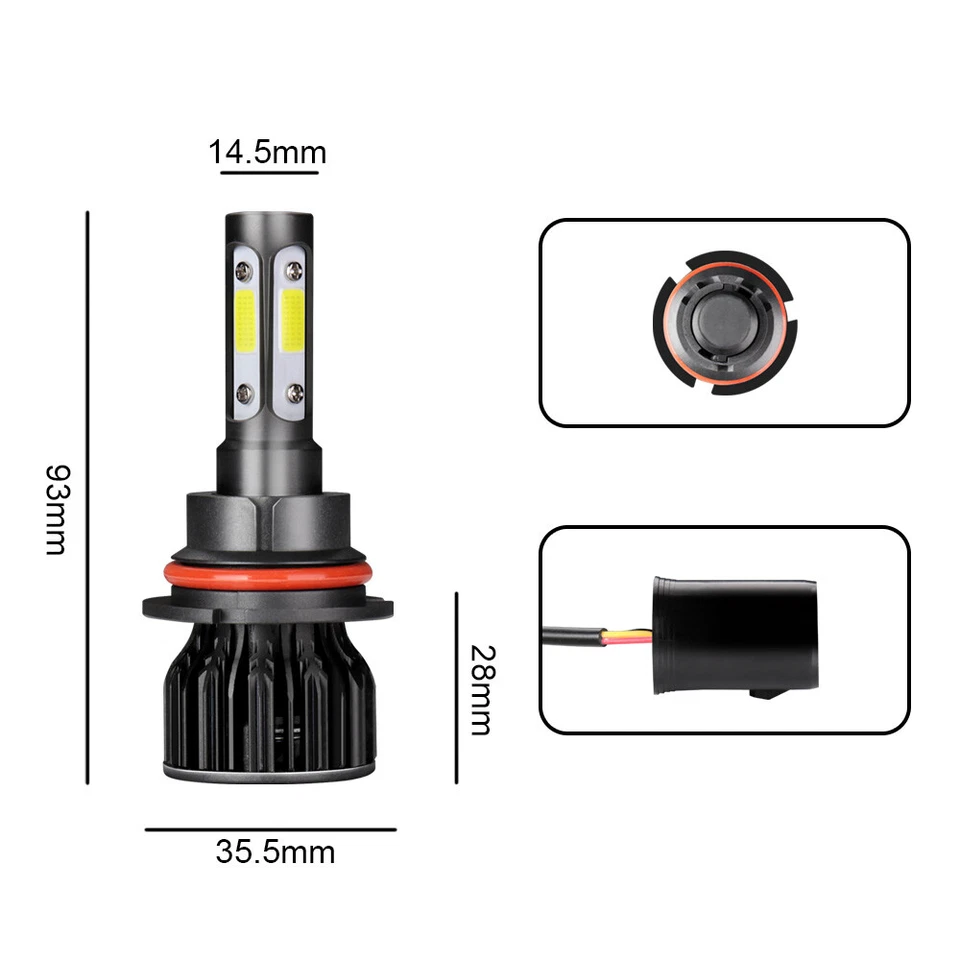 For 1998-1999 Volvo VN 2000-03 VNL 00-17 VNM Truck - 2x LED Headlight Bulbs Kit - Image 4 of 4