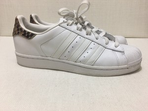 ADIDAS - Superstar Shoes White w Leopard Python print Sz Fr39.5