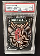 2020 Obsidian Zion Williamson TUNNEL VISION /35 E/E Orange Die-Cut PSA 9 POP 2