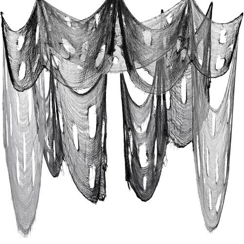 2 PCS Gauze Suit Office Halloween Decorations Party Black Supplies