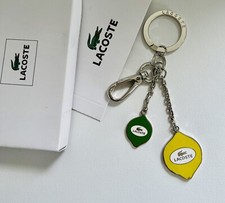 New Authentic LACOSTE Enamel Lemon Yellow KeyChain Keyring FOB Charm Luggage Tag