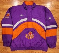 Apex One Phoenix Suns Jacket XL Double Sided Used NBA 90's Purple Orange NO HOOD