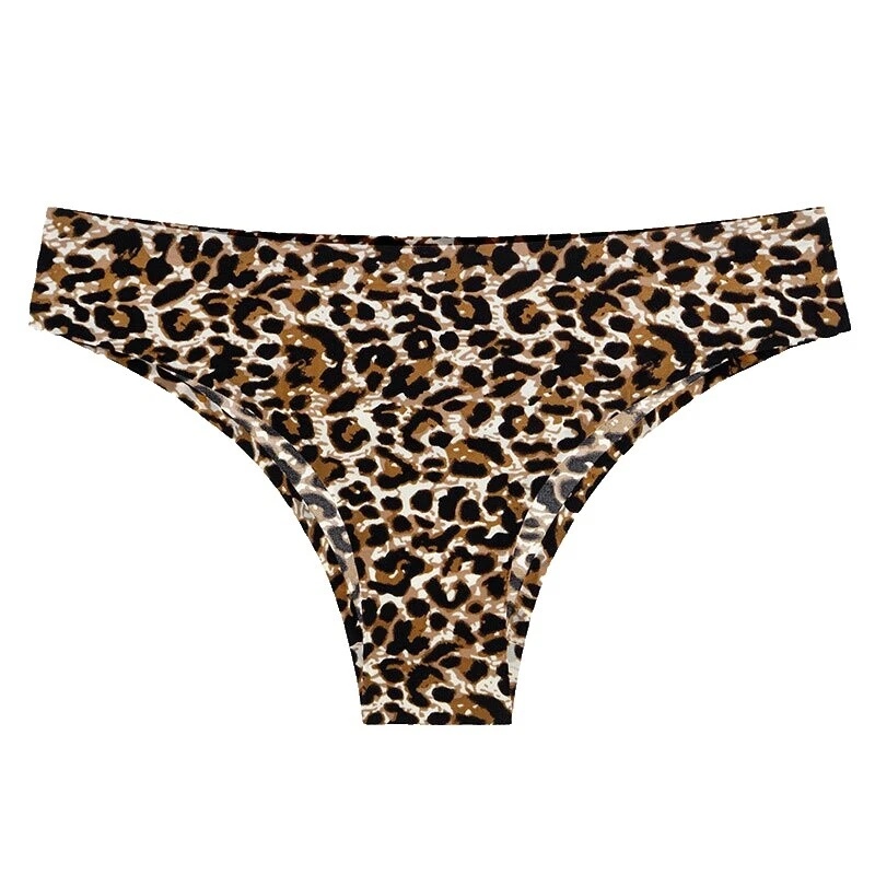 Animal Print Seamless Brief Panties for Women