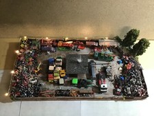 Diorama Top, Schrottplatz + LED Beleuchtung Top HO Eisenbahn Handarbeit Preiser.