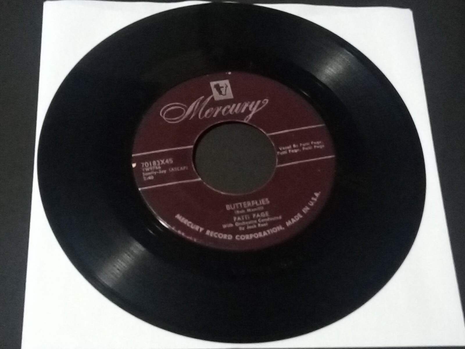 1953 Patti Page: Butterflies/This Is My Song [EX-] 45RPM 7