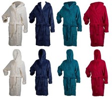 Image of Ladies Slenderella Soft Waffle Fleece Bathrobe Womens Hooded Wrap Dressing Gown