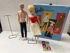 Original 1960s Number 5 Bubble Cut Blond Barbie And Ken Doll With Carrying Case