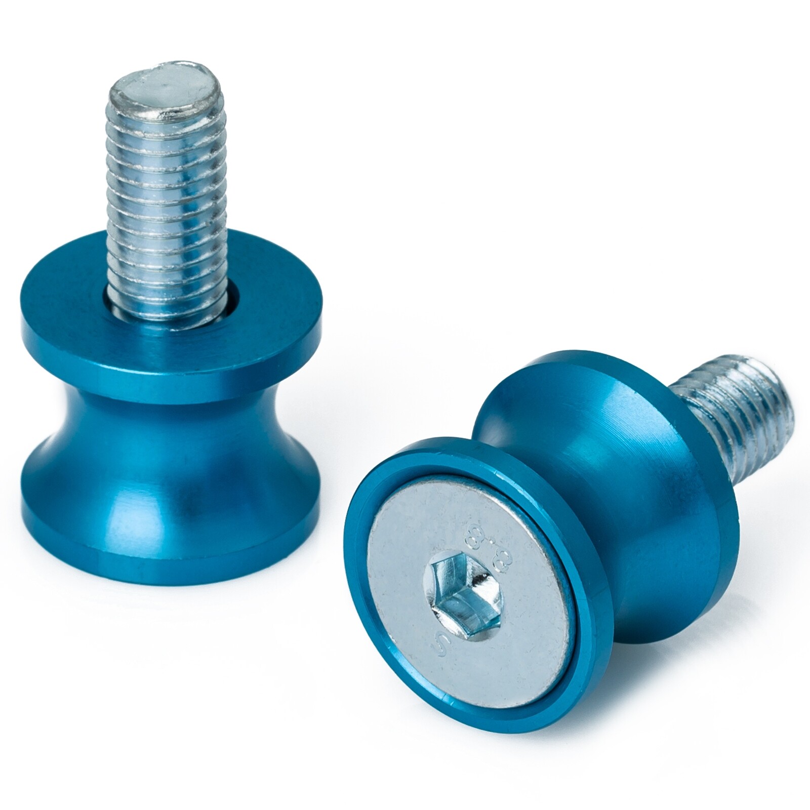 Bobbin Spools Swingarm Paddock Stand Adaptors 10 mm Motorbike Motorcycle  Blue