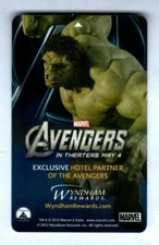 WYNDHAM REWARDS Avengers MARVEL Incredible Hulk ( 2012 ) Hotel Key Card