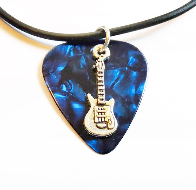Blue Eddie Munson Guitar Pick Necklace Stranger Things Netflix Replica