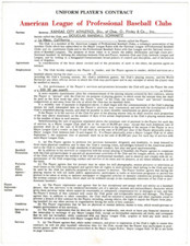 Joe Cronin vintage original signed 1965 Kansas City Athletics contract 21931