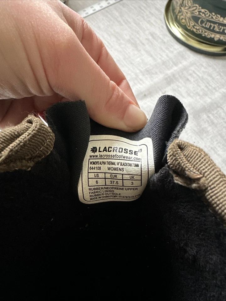 LaCrosse Womens Alpha Thermal Boots - Black/Tan - USA womens size 6 - Image 3 of 4