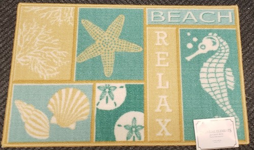 KITCHEN ACCENT RUG (nonskid back) (17"x28") SEALIFE, RELAX, BEACH, SEAHORSE, EE - 第 3/7 張圖片