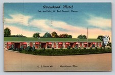 Arrowhead Motel U.S. Route 40 Morristown Ohio VINTAGE Ad Postcard