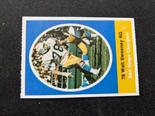 1972 Sunoco Football Stamp NNO Walt Sweeney - San Diego Chargers (EX/NM)